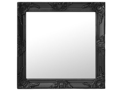 Nástěnné zrcadlo barokní styl 60 x 60 cm černé 320335