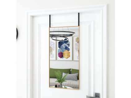 Zrcadlo na dveře zlaté 40 x 80 cm sklo a hliník 327416