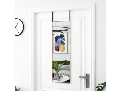 Zrcadlo na dveře zlaté 30 x 100 cm sklo a hliník 327414