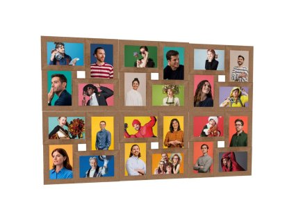 Kolážový fotorámeček na 24x(13x18 cm) obrázek světle hnědý MDF 332785