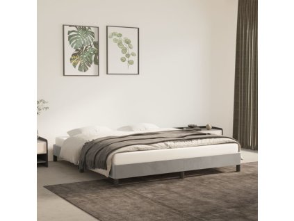 Rám postele bez matrace světle šedý 180 x 200 cm samet 346988