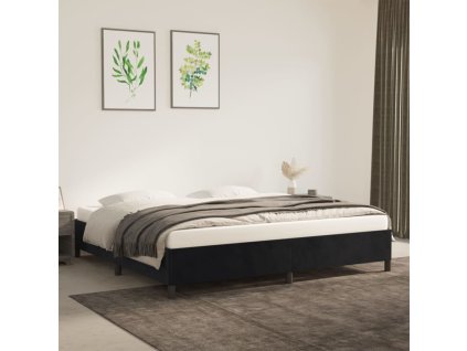 Rám postele bez matrace černý 200 x 200 cm samet 347344
