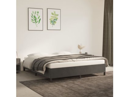 Rám postele bez matrace tmavě šedý 160 x 200 cm samet 347331