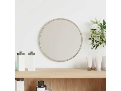 Nástěnné zrcadlo stříbrné Ø 20 cm kulaté 348173