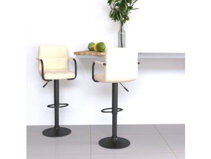 Barové židle 2 ks krémové textil 334637
