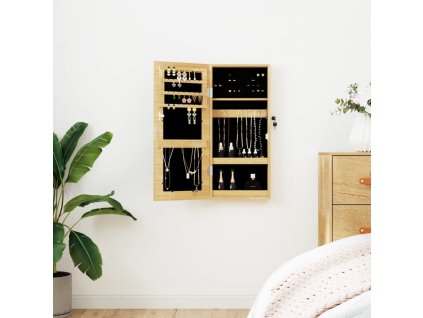 Zrcadlová šperkovnice nástěnná 30 x 8,5 x 67 cm 353210