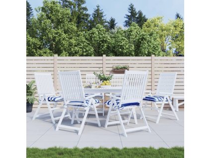 Podušky na židli 6 ks modré a bílé pruhy 50 x 50 x 7 cm oxford 361545