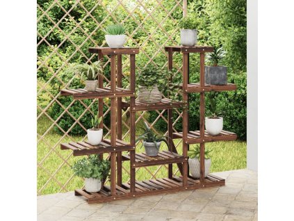 Stojan na květiny 110 x 25 x 110,5 cm masivní jedlové dřevo 362857