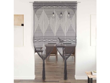 Macramé závěs antracitový 140 x 240 cm bavlna 323996