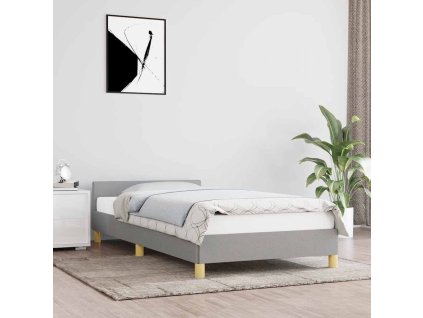 Rám postele bez matrace světle šedá 80 x 200 cm textil 347367