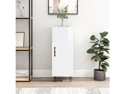 Příborník bílý s vysokým leskem 34,5x34x90 cm kompozitní dřevo 828534