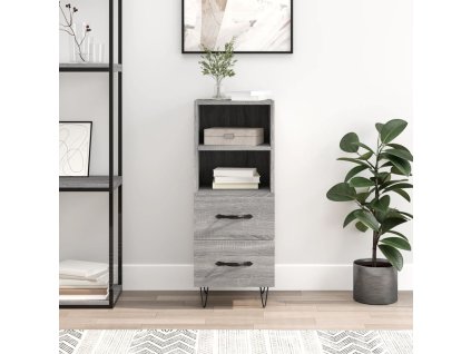 Příborník šedý sonoma 34,5 x 34 x 90 cm kompozitní dřevo 828666