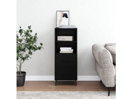 Příborník černý 34,5 x 34 x 90 cm kompozitní dřevo 828685