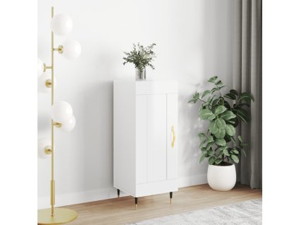 Příborník bílý s vysokým leskem 34,5x34x90 cm kompozitní dřevo 830422