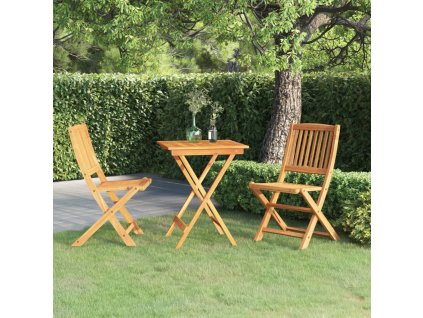 3dílný skládací zahradní jídelní set masivní akáciové dřevo 3058254