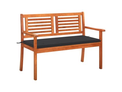 2místná zahradní lavice s poduškou 120 cm masivní eukalyptus 3060969