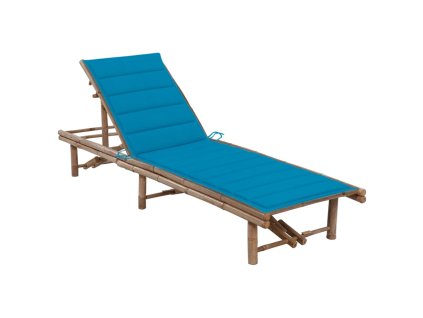 Zahradní lehátko s poduškou bambus 3061636