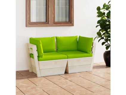 2místná zahradní pohovka z palet s poduškami smrkové dřevo 3063395