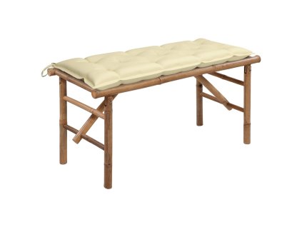 Skládací zahradní lavice s poduškou 118 cm bambus 3063866