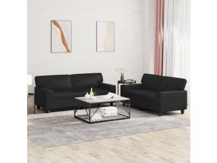 2dílná sedací souprava černá umělá kůže 3201914