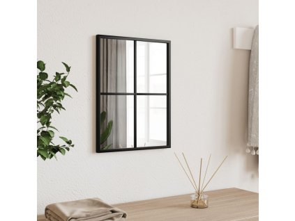 Nástěnné zrcadlo černé 30 x 40 cm obdélník železo 358640