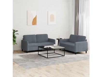 2dílná sedací souprava tmavě šedá samet 3201975