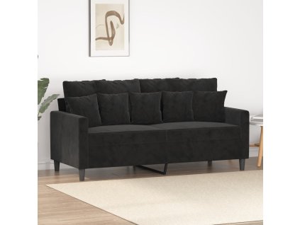 2místná pohovka černá 140 cm samet 359308