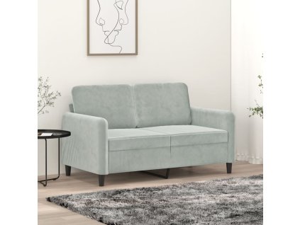 2místná pohovka světle šedá 120 cm samet 359432