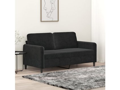 2místná pohovka černá 140 cm samet 359447