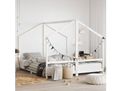 Dětská postel bílá 2x (90 x 200) cm masivní borové dřevo 3200590