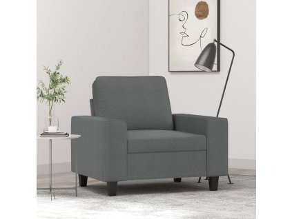 Křeslo tmavě šedé 60 cm textil 359376