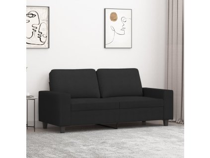 2místná pohovka černá 140 cm textil 359395