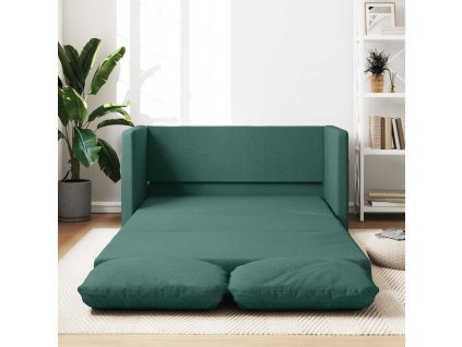 Podlahová rozkládací pohovka 2 v 1 zelená 112x174x55 cm textil 353968