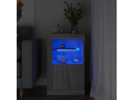 Odkládací skříňka s LED osvětlením šedá sonoma kompozitní dřevo 836640