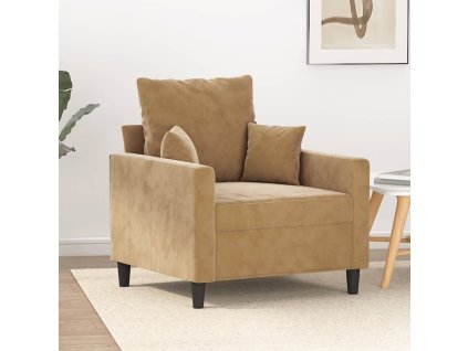 Křeslo hnědé 60 cm samet 359290