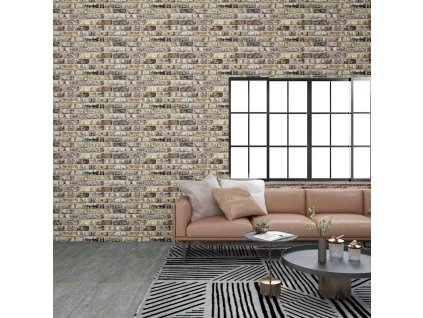 3D nástěnné panely design vícebarevné cihly 10 ks EPS 147204