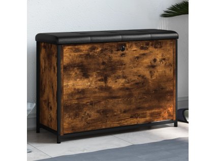 Botníková lavice s výklopnou zásuvkou kouřový dub 82x32x56 cm 835124