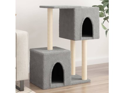 Škrabadlo pro kočky se sisalovými sloupky světle šedé 86 cm 172101
