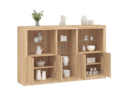 Příborník s LED osvětlením dub sonoma 162 x 37 x 100 cm 3209172