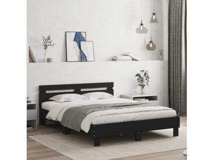 Rám postele s LED bez matrace černý 150x200 cm 3207540
