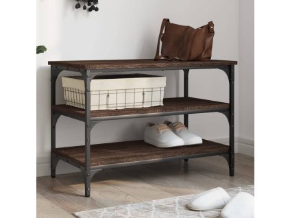 Lavice s botníkem hnědý dub 70 x 38,5 x 49 cm kompozitní dřevo 839042