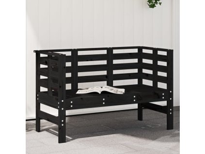 Zahradní lavice černá 111,5 x 53 x 71 cm masivní borové dřevo 825139