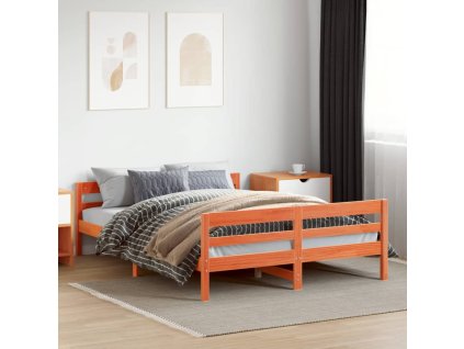 Postel bez matrace voskově hnědá 140 x 200 cm masivní borovice 842789