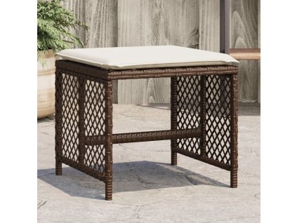 Zahradní stoličky s poduškami 4 ks hnědé 41x41x36 cm polyratan 365051