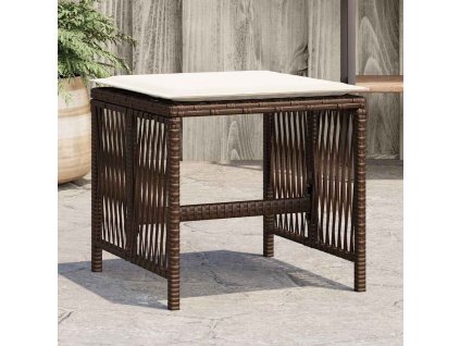 Zahradní stoličky s poduškami 4 ks hnědé 41x41x36 cm polyratan 365058