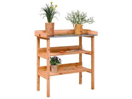 Přesazovací stůl s policemi hnědý 78x38x82,5 cm masivní jedle 156353