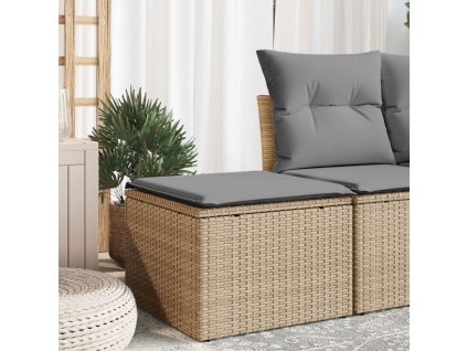 Zahradní stolička s poduškou béžová 55 x 55 x 37 cm polyratan 366090