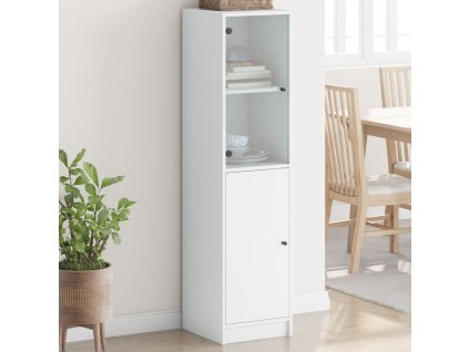 Highboard se skleněnými dvířky bílý 35 x 37 x 142 cm 836441