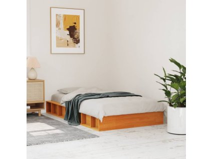 Postel bez matrace voskově hnědá 90 x 200 cm masivní borovice 844431