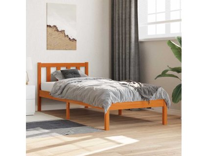 Postel bez matrace voskově hnědá 90 x 200 cm masivní borovice 844806